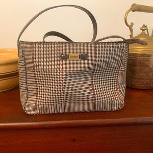 Ralph Lauren POLO Houndstooth Fabric Shoulder Purse Handbag VINTAGE